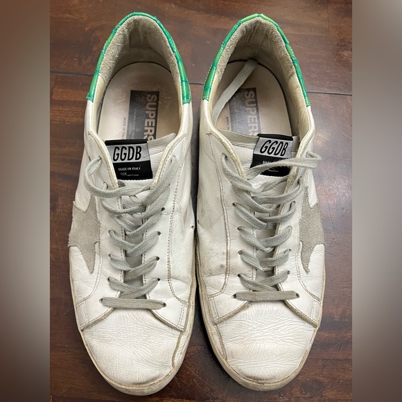 Golden Goose men's sneakers with green accent, size 43 (size 10 US). - Picture 1 of 6